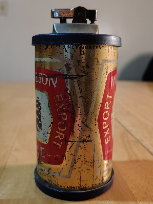 Vintage 1976 Canada Olympic Bronze MOLSON EXPORT Can Lighter - photo 2