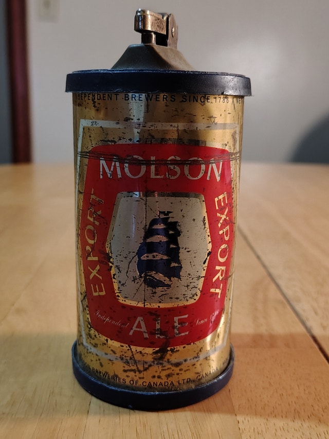 Vintage 1976 Canada Olympic Bronze MOLSON EXPORT Can Lighter - photo 3