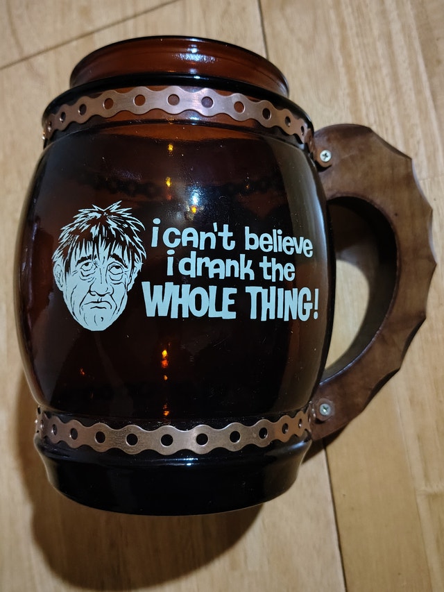 Vintage Brown Glass Siesta Ware Style Mug Wood Handle - photo 2