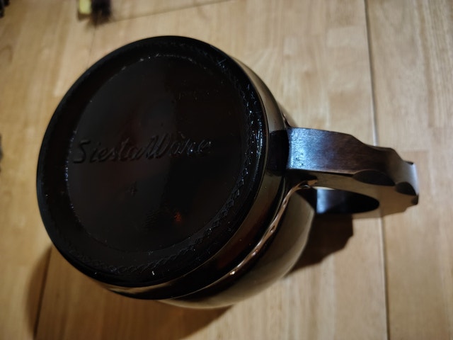 Vintage Brown Glass Siesta Ware Style Mug Wood Handle - photo 4