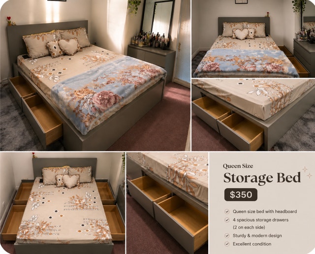 Ikea queen bed and mattress