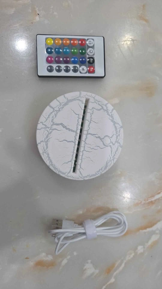 3D LED Lamp Base with Remote and USB Cable - photo 2