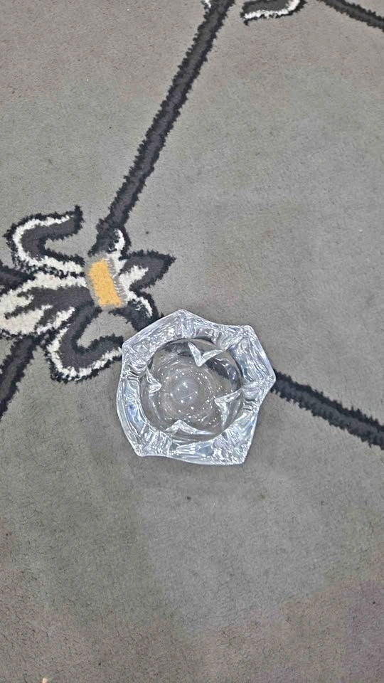 Vintage Star-Shaped Clear Glass Ashtray