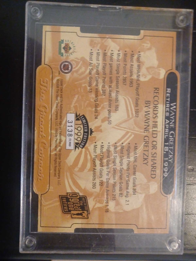 Upper Deck Wayne Gretzky The Great One Retires Card - photo 2