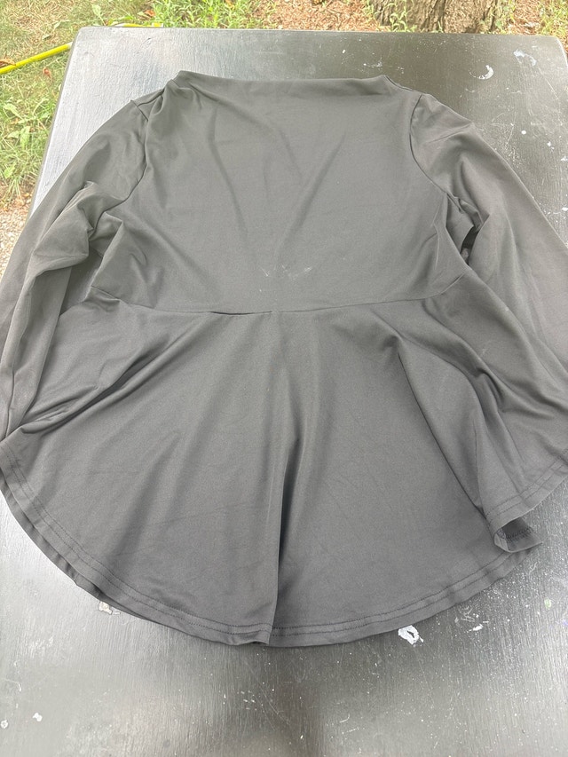 Black Peplum Long Sleeve Top