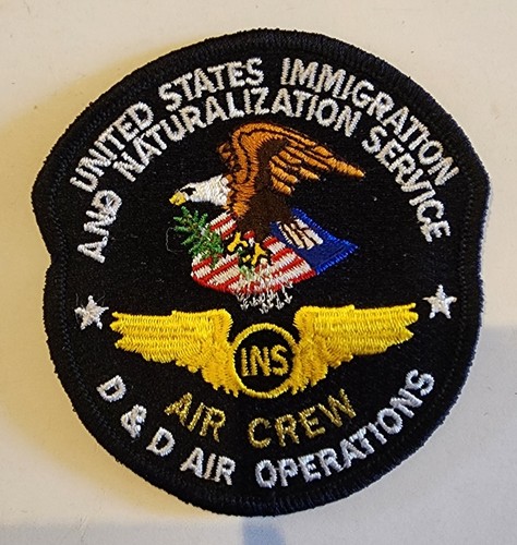 US Immigration & Naturalization Service INS Air Crew Patch