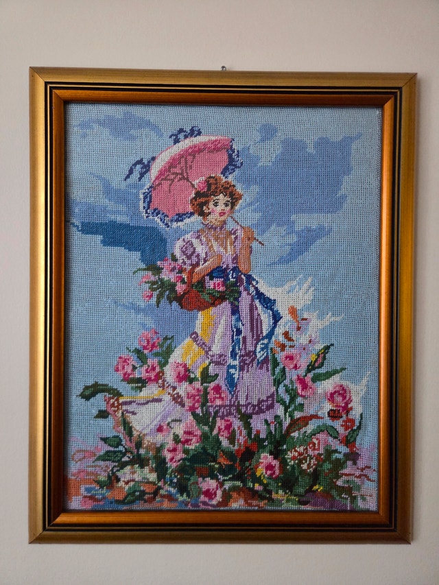 Hand-Embroidered Needlepoint Art – Framed – 4 Pieces - photo 3