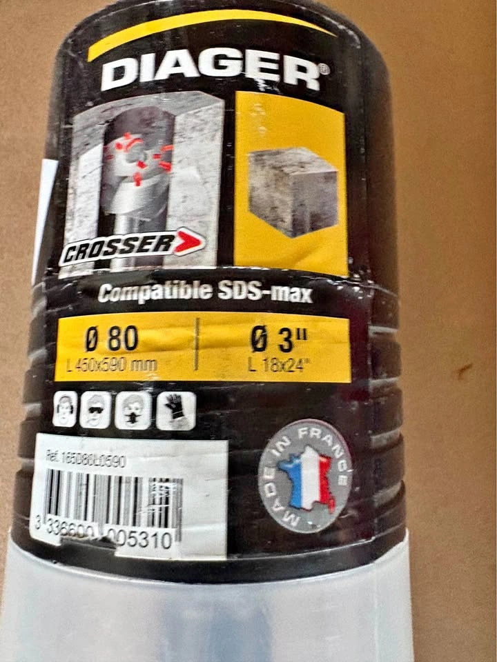 Diager Crosser SDS-max 80mm (3") Core Drill Bit