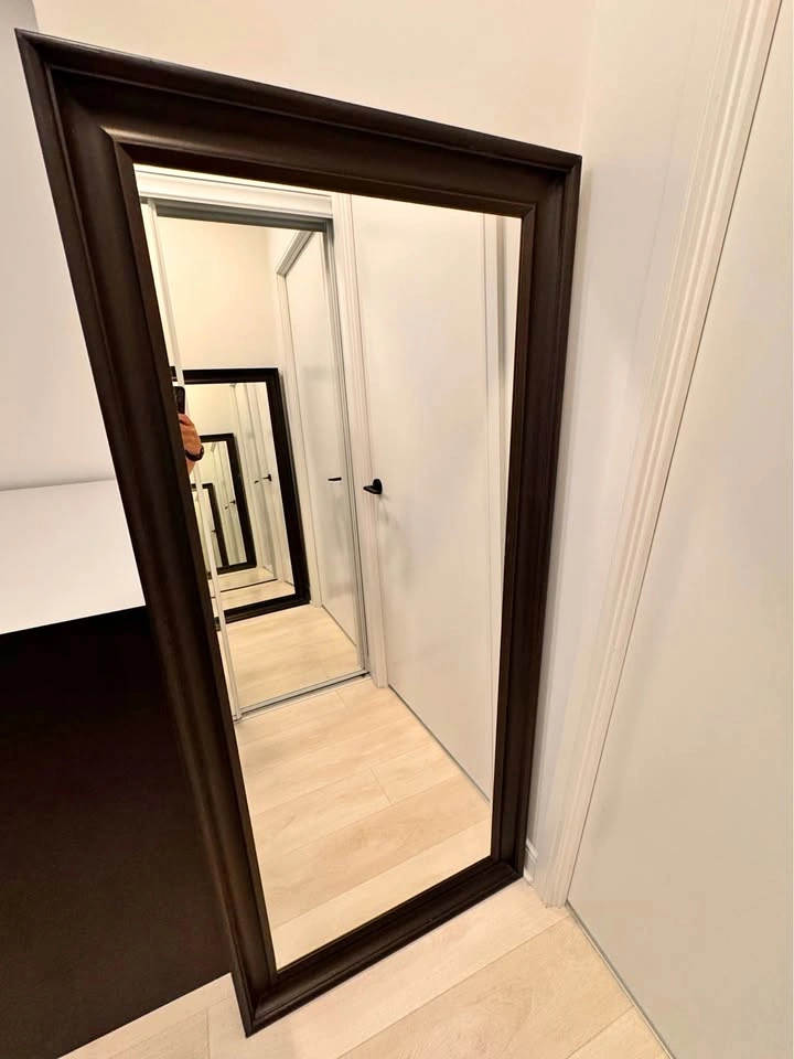 Large Dark Brown Framed Floor Mirror 29” wide x 65” high