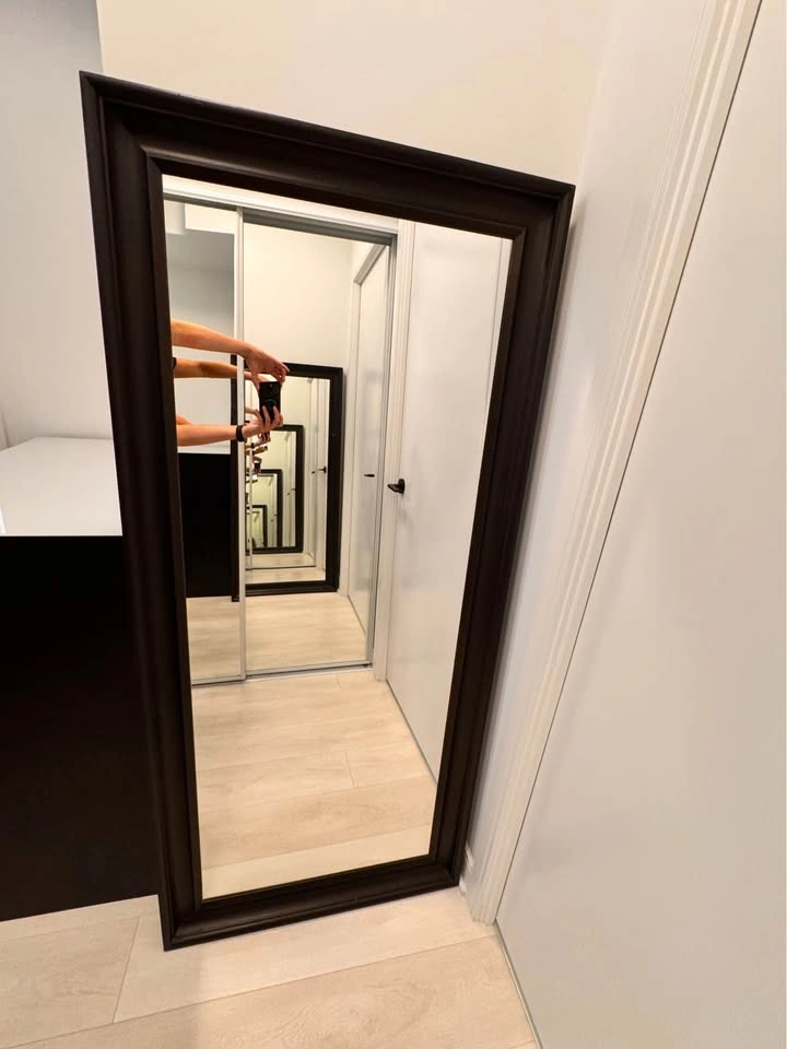 Large Dark Brown Framed Floor Mirror 29” wide x 65” high - photo 3