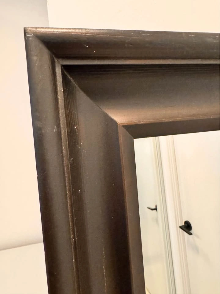 Large Dark Brown Framed Floor Mirror 29” wide x 65” high - photo 4