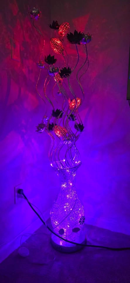 Modern Silver with flower design floor lamp - photo 3