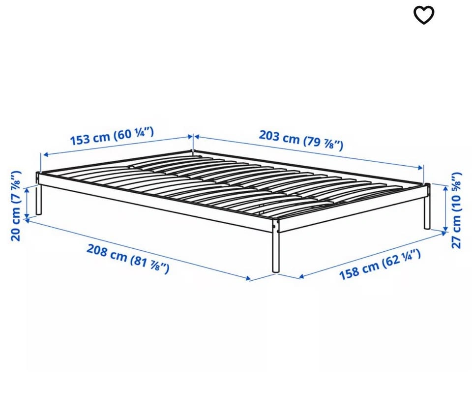 IKEA white metal bed frame with wooden panels - photo 2
