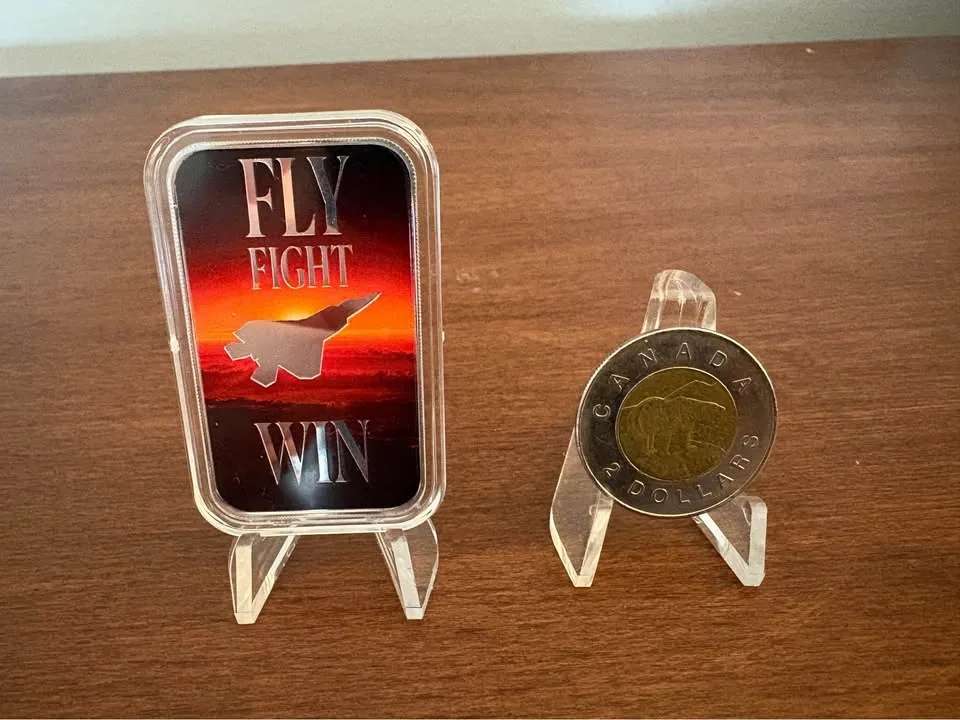 1 oz .999 Fine silver bullion Fly Fight Win bar image indicator(4)