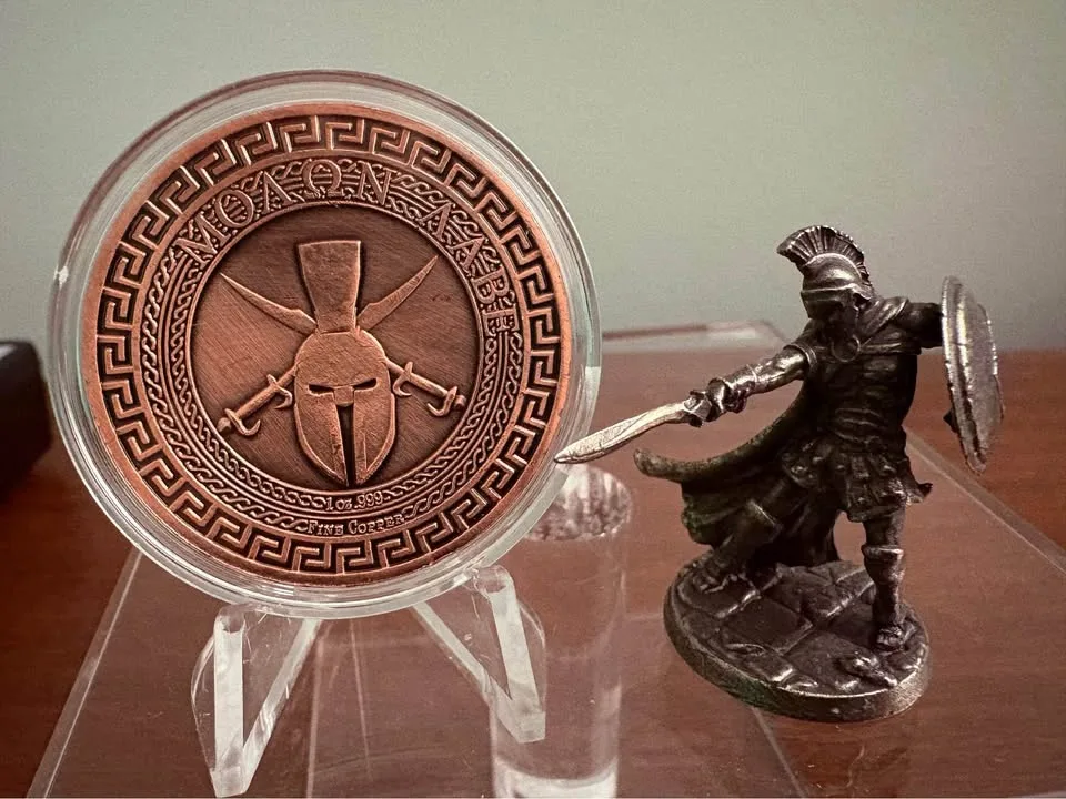 Spartan shield 1 oz pure copper bullion round in capsule image indicator(3)