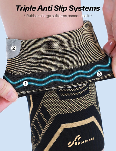 Copper Knee Brace for Men & Women - Knee Compression Sleeve - photo 3