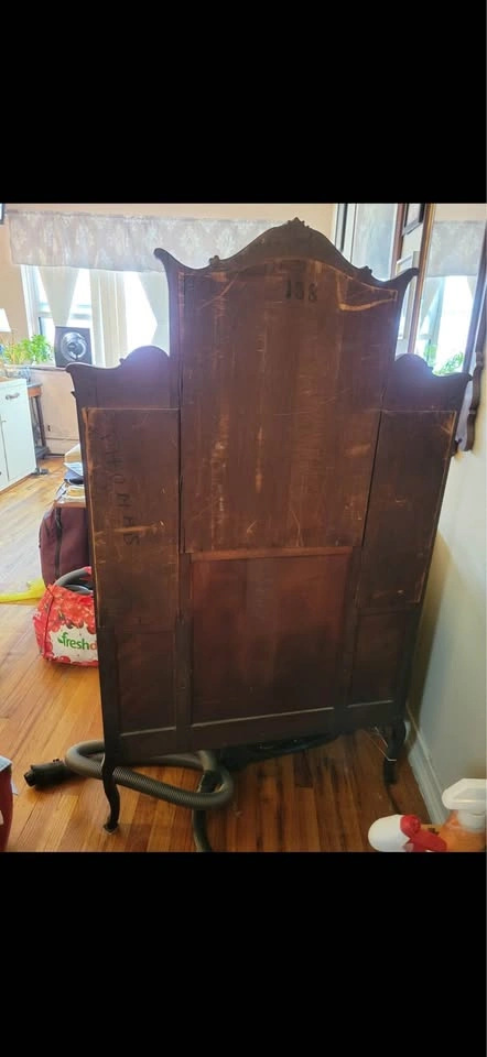 Antique Victorian Mahogany Serpentine Etagere Cabinet - photo 3