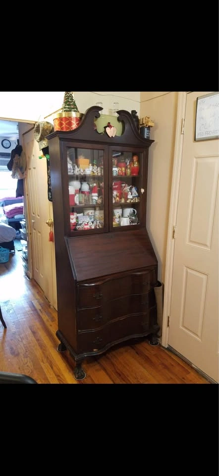 Vintage Mahogany Secretary Desk with Hutch - photo 3