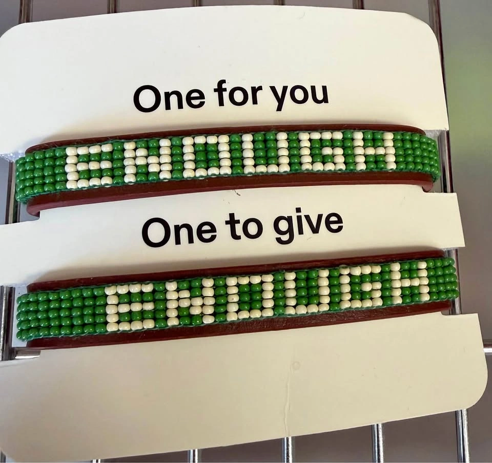 ENOUGH Beaded Leather Bracelets Pair