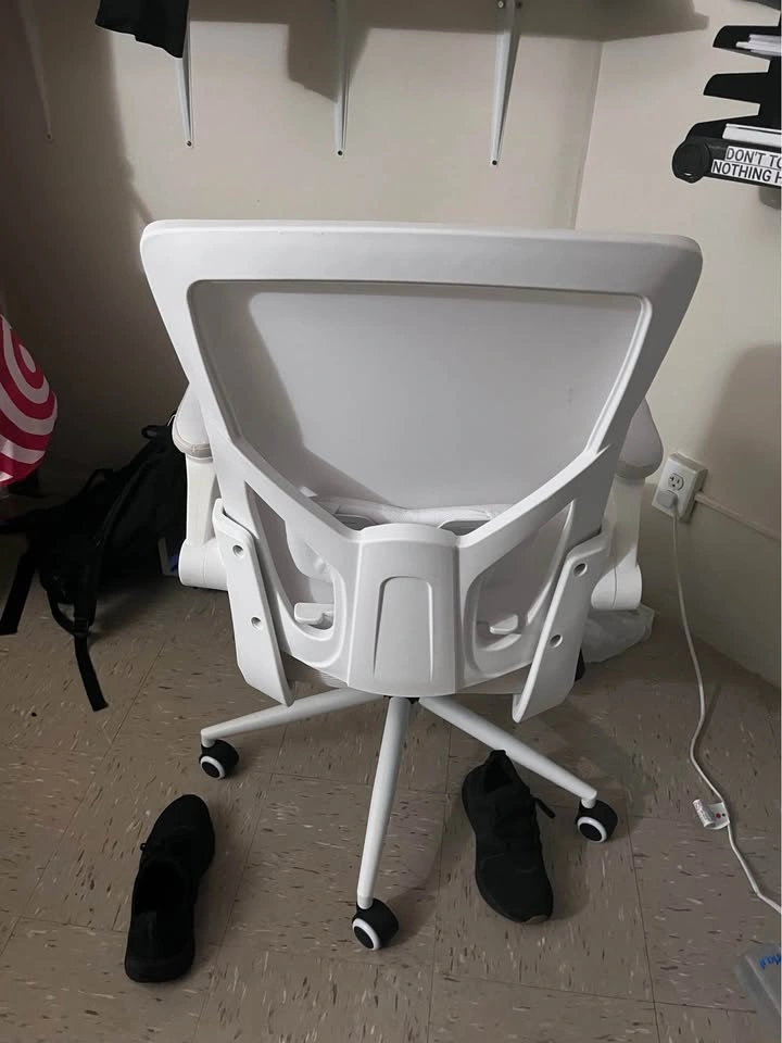 White Mesh Ergonomic Office Chair with Flip-Up Arms - photo 2