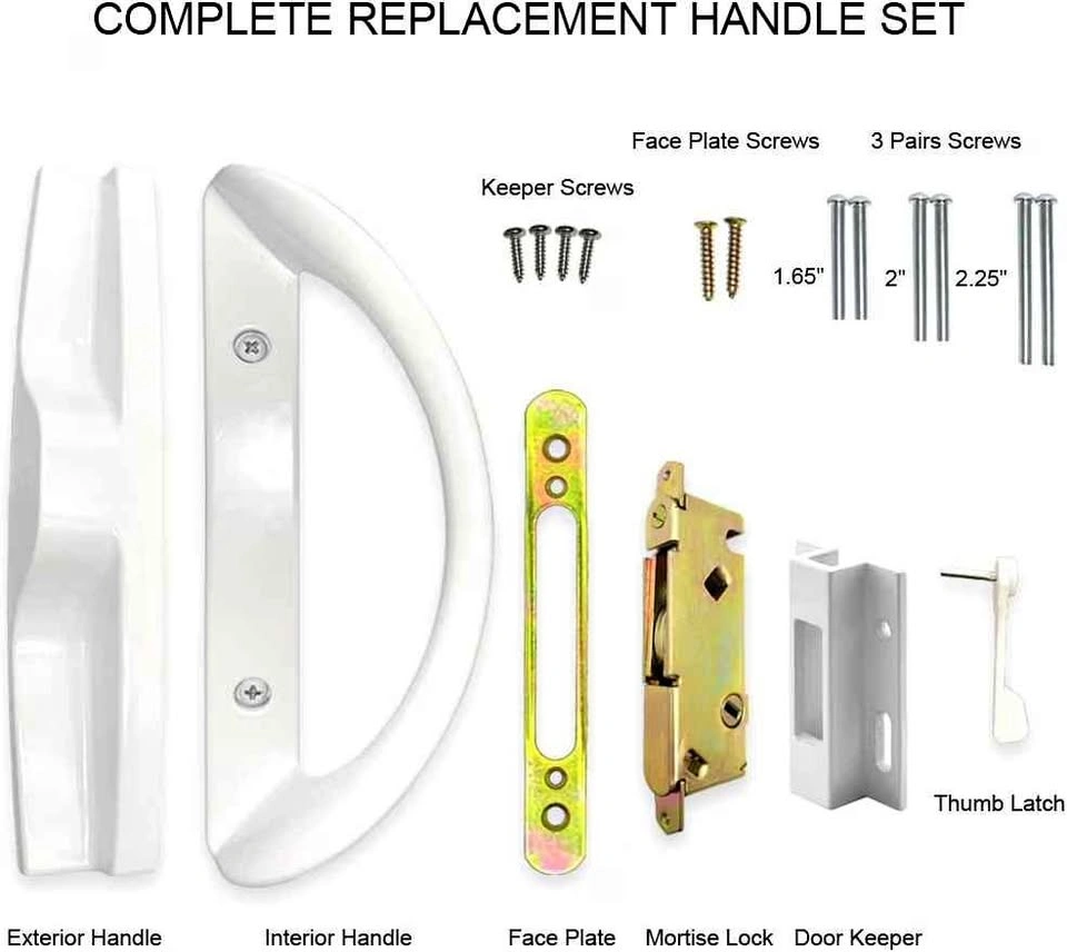 ALLYWASAI Patio Sliding Door Handle Set with Mortise Lock