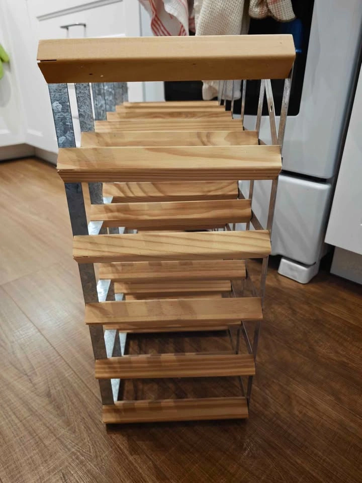 Wooden and Galvanized Steel Wine Rack - photo 2