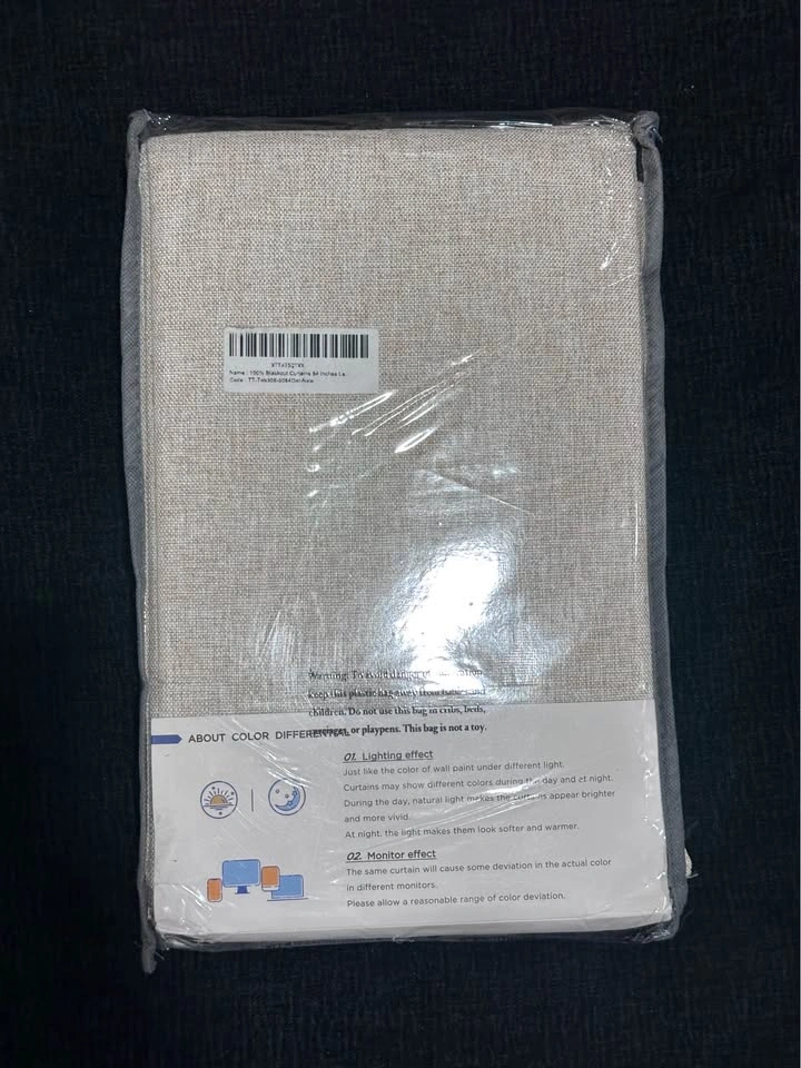 BRAND NEW Dark Beige Faux Pinch Pleat Blackout Curtains - photo 3