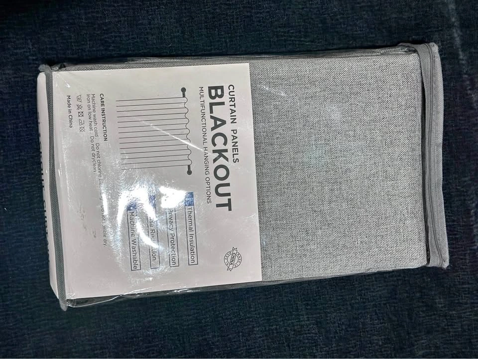 BRAND NEW 96” Dark Grey Faux Pinch Pleat Blackout Curtains