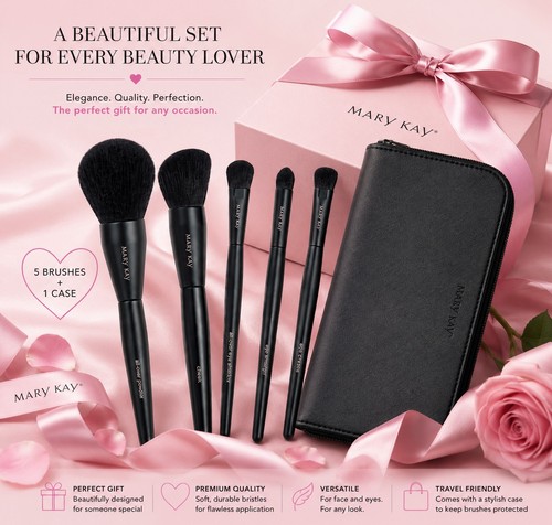 Mary Kay Essential Brush Collection/5 Makeup Brushes+Case - photo 4