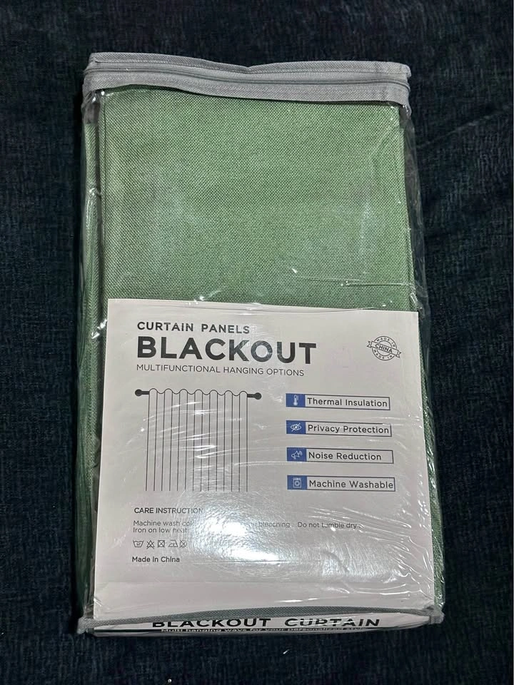 BRAND NEW 96” Green Faux Pinch Pleat Blackout Curtains