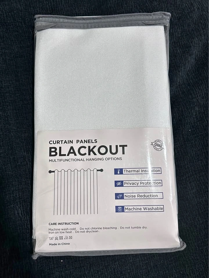 BRAND NEW White Faux Pinch Pleat Blackout Curtains