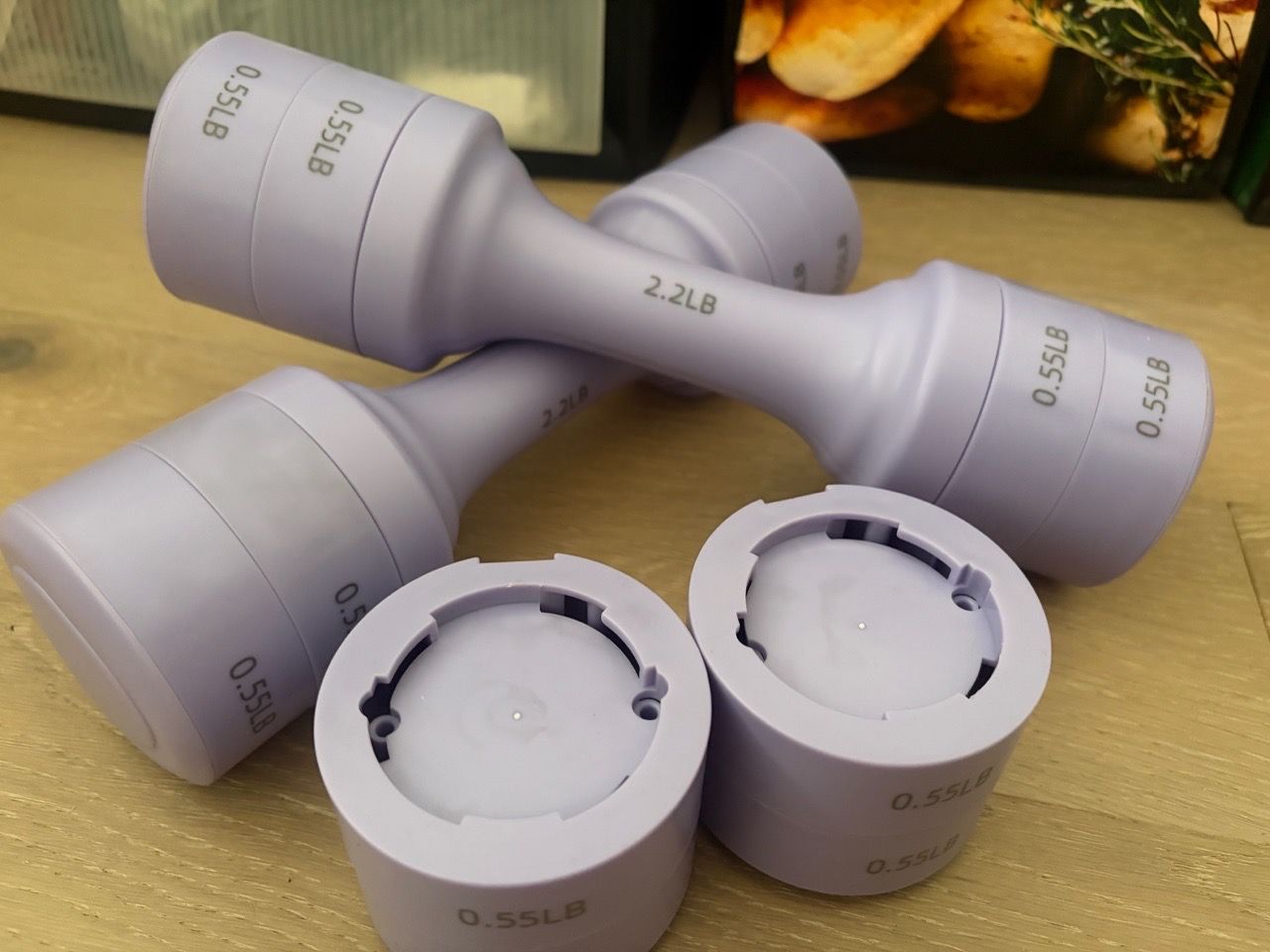 Adjustable Dumbbells Set 2.2LB Lavender