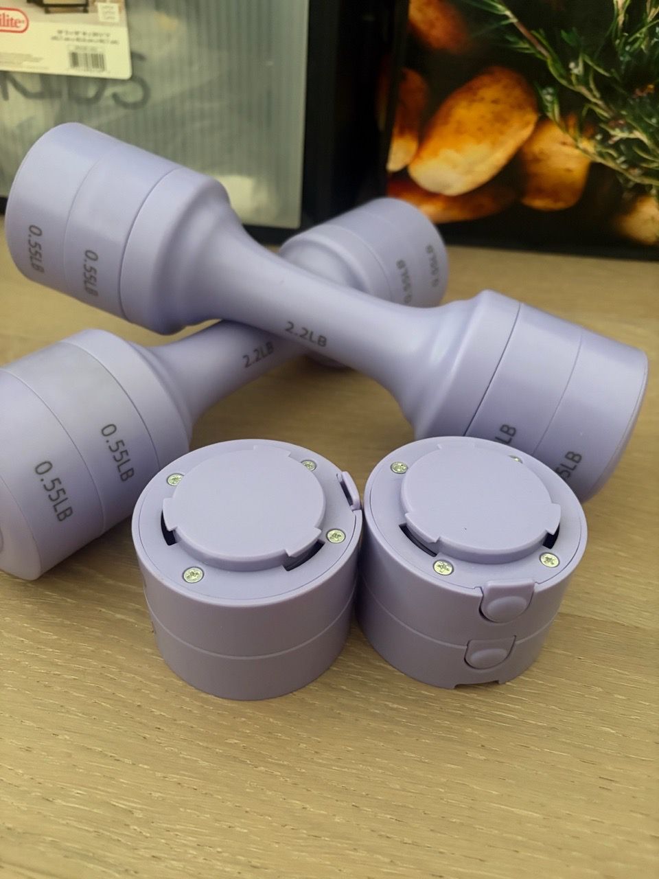 Adjustable Dumbbells Set 2.2LB Lavender - photo 2