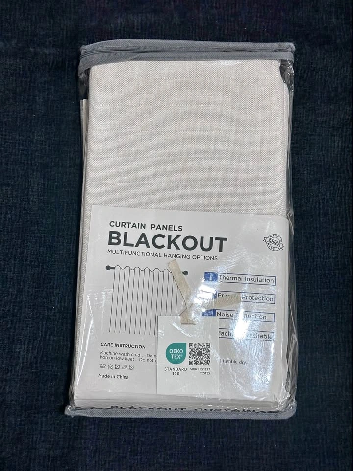 BRAND NEW Light Beige Faux Pinch Pleat Blackout Curtains