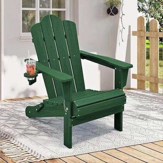 NEW IN BOX Green Adirondack Chair with Cup Holder
