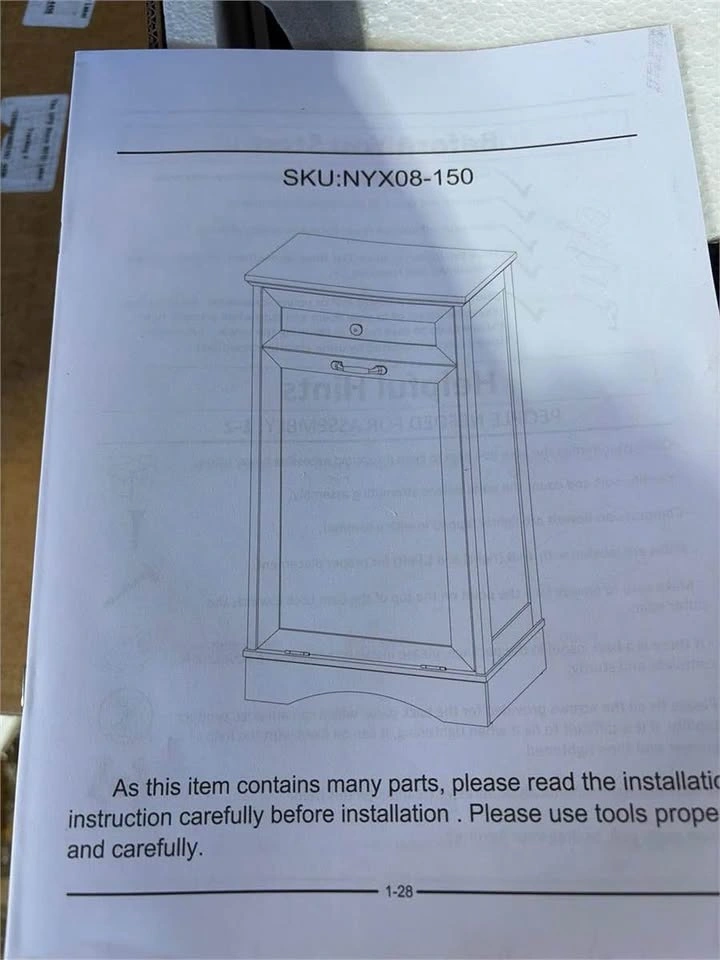 Brand New Dark Brown Tilt-Out Trash Cabinet with Drawer - photo 2