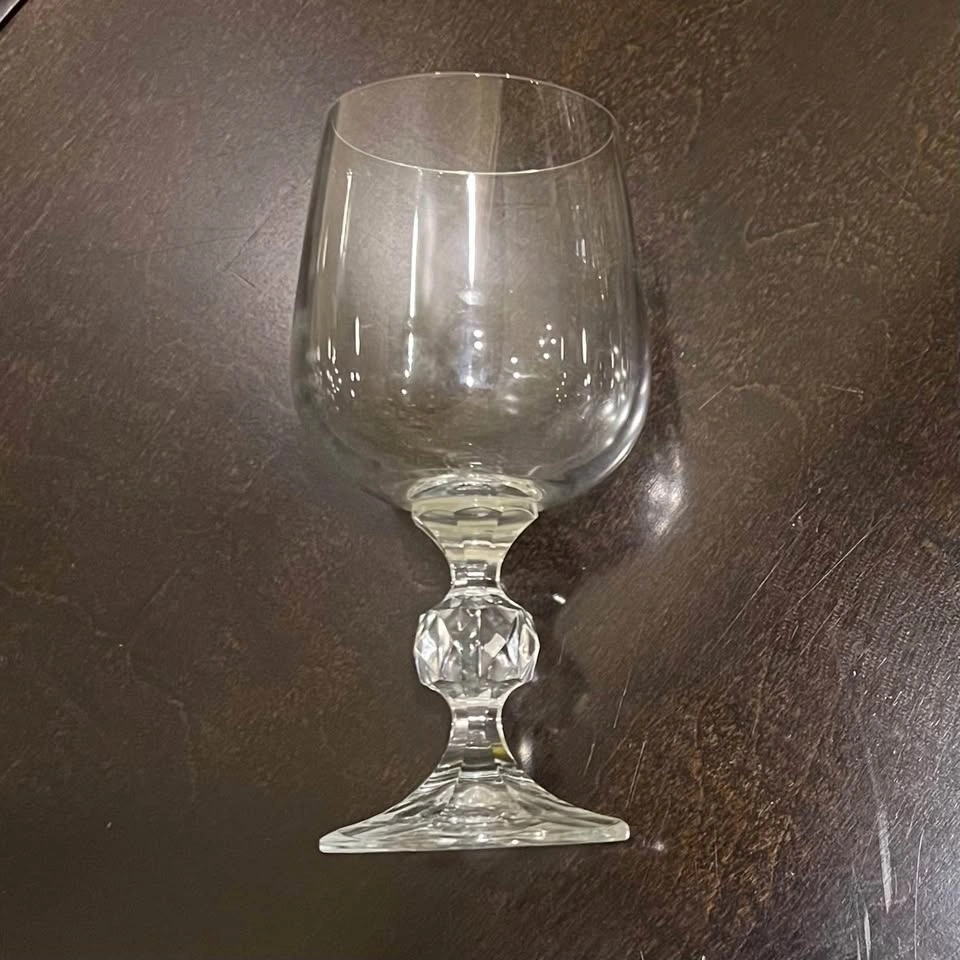 Bohemia Crystal Claudia Wine Glasses Diamond Faceted Stem - photo 3