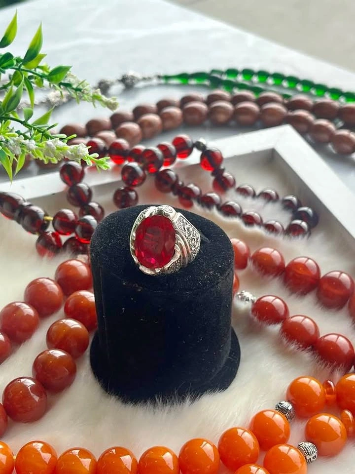 Natural Mens Ruby Sterling Silver Rings