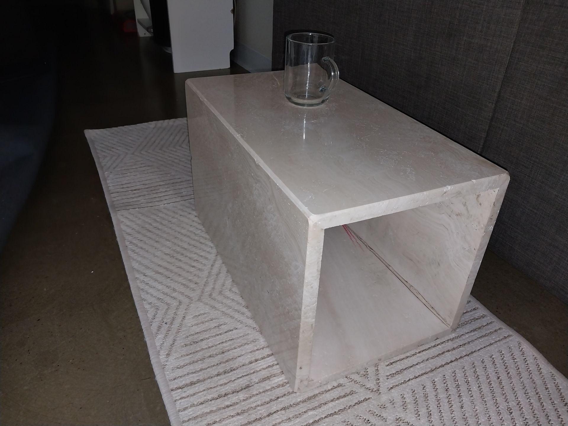 Solid Travertine Stone Table – Natural Stone Coffee Table - photo 3