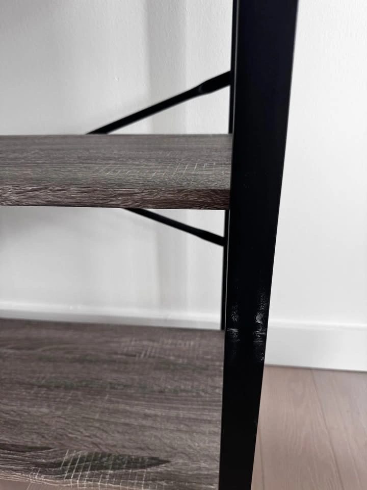 Industrial 3-Tier Wood and Metal Shelving Unit - photo 2