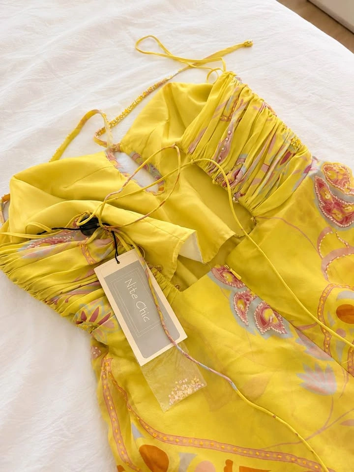 Beautiful Yellow Nite Chic Dress – Size 10 - photo 3