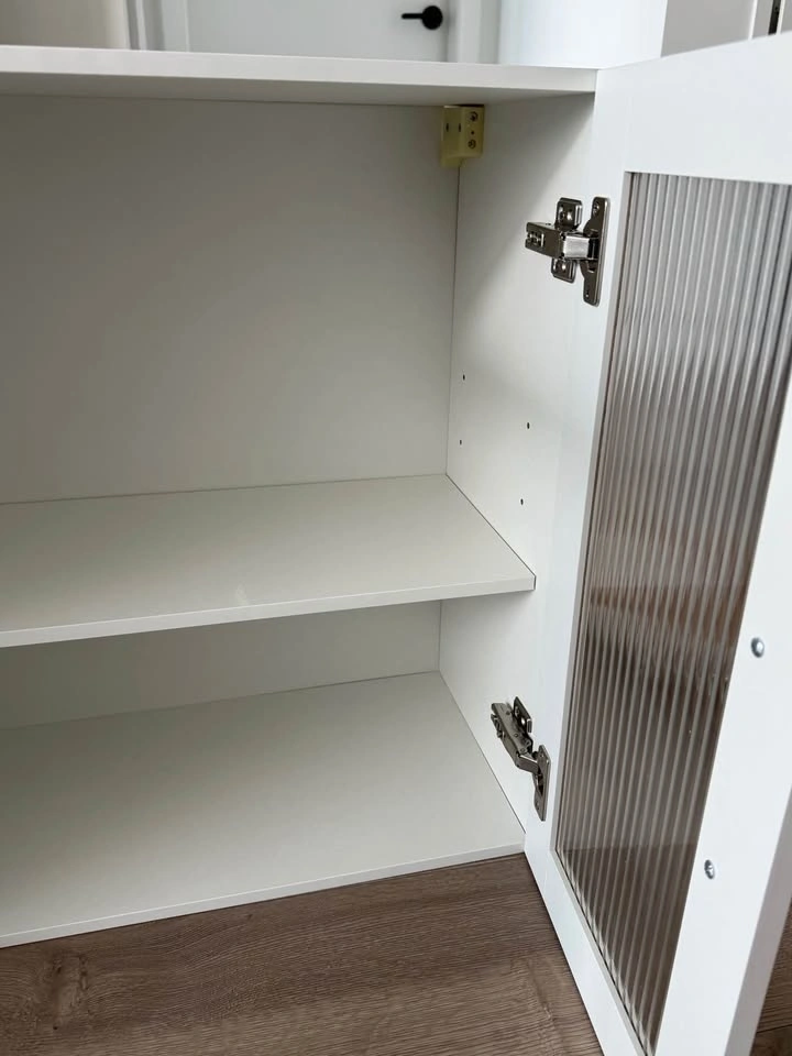 Vevor White Wall Cabinet with Fluted Glass Doors - photo 5