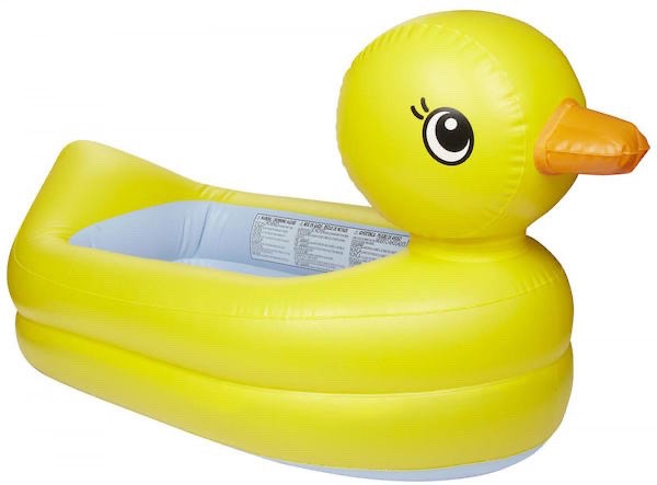 Munchkin Inflatable Safety Duck Baby Tub with bath guard