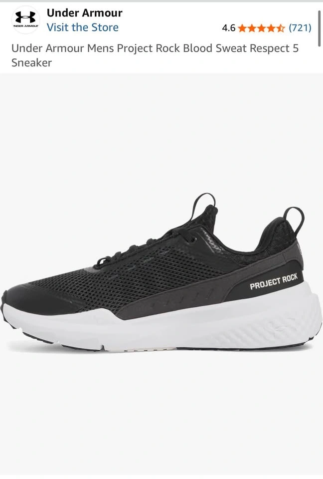 Under Armour Mens Project Rock Blood Sweat Respect 5 Sneaker - photo 2