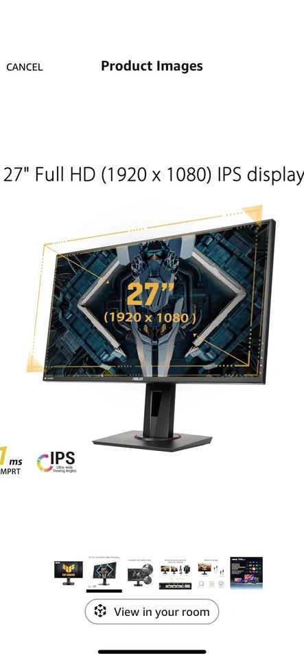 ASUS TUF Gaming 27” 1080P Monitor (VG279QR) 165Hz - photo 2