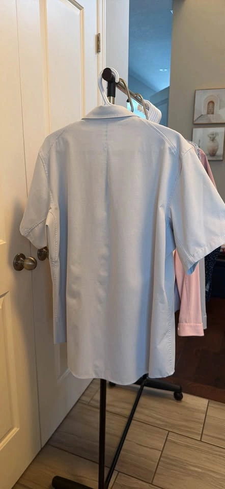 Lulu Light Blue Short Sleeve Button-Down Shirt size L - photo 3