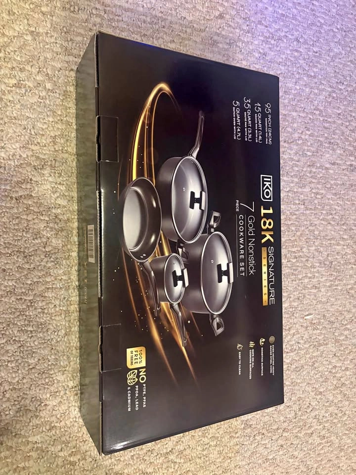 NEW IKO 18K Signature 7 Piece Nonstick Cookware Set