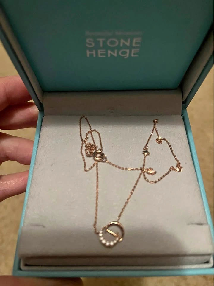 Stone Henge Rose Gold Cubic Zirconia Necklace