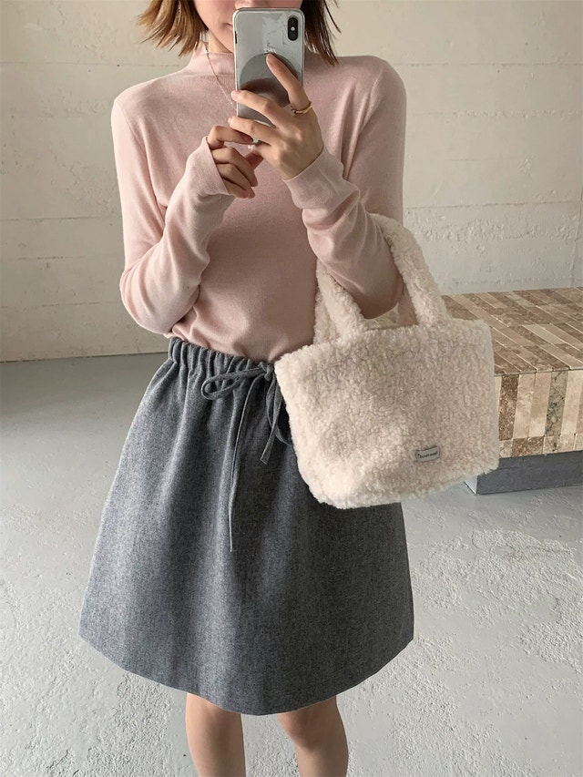 Soft and cozy fine wool, mock neck slimming knit base layer top - photo 4