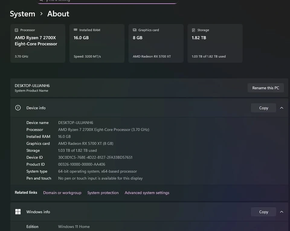 Gaming PC — Ryzen 7 2700X / RX 5700 XT / 16GB RAM / 1TB NVMe - photo 3